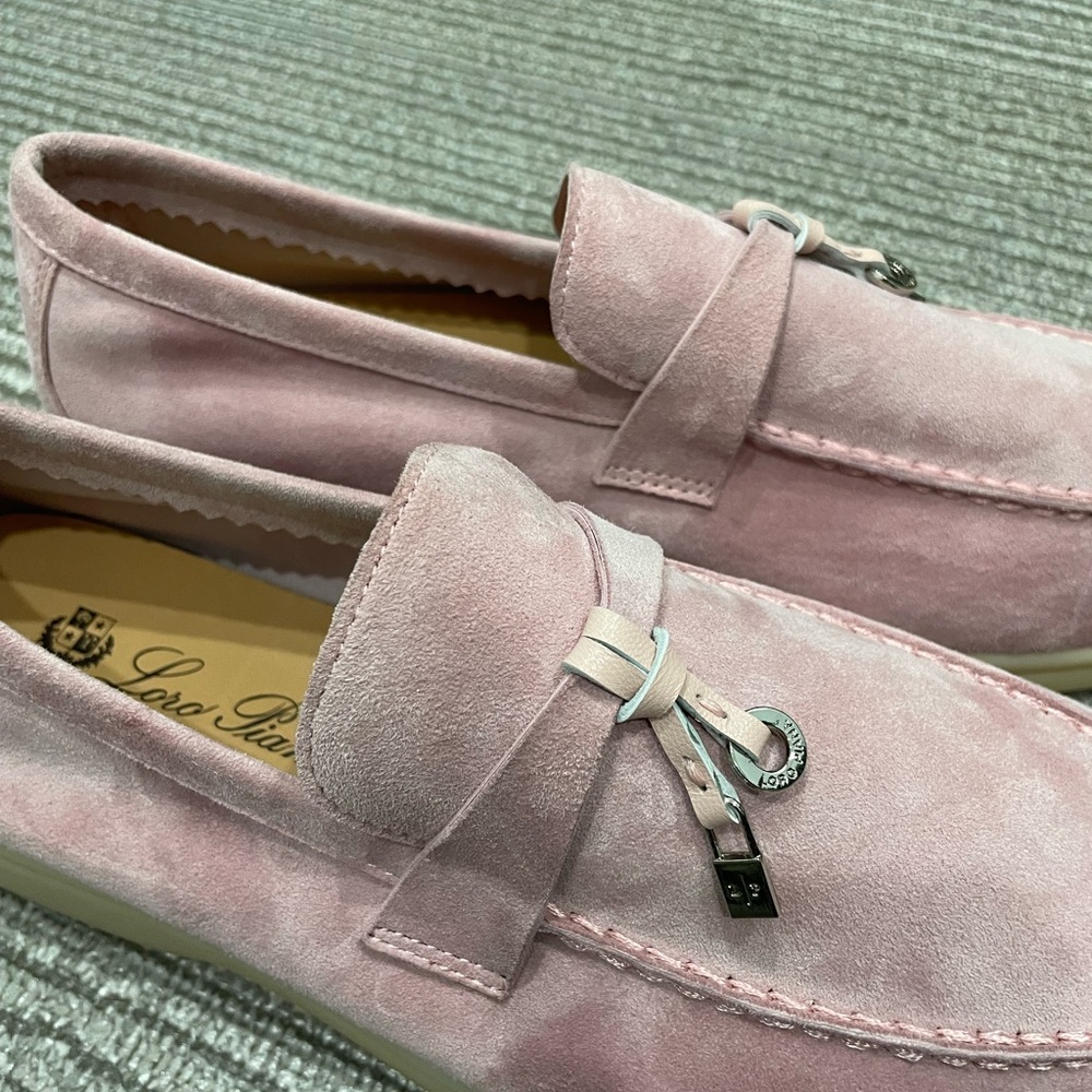 Loro Piana Brand New Women's Pink Loafers - Picture 2 of 5
